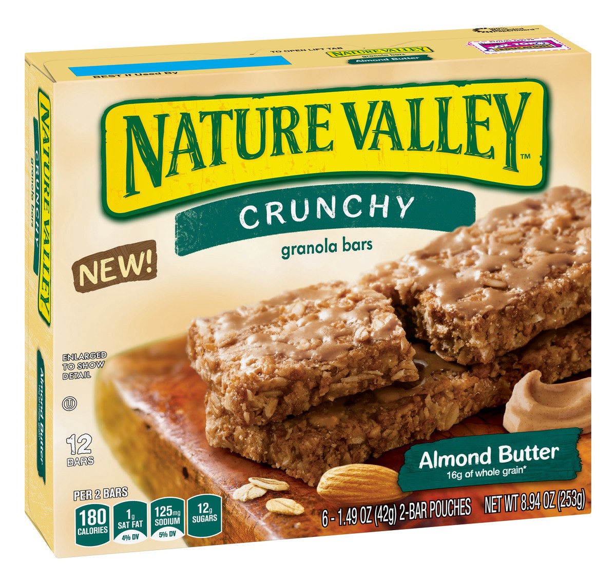 slide 2 of 5, Nature Valley Almond Butter Crunchy Granola Bars, 8.94 oz