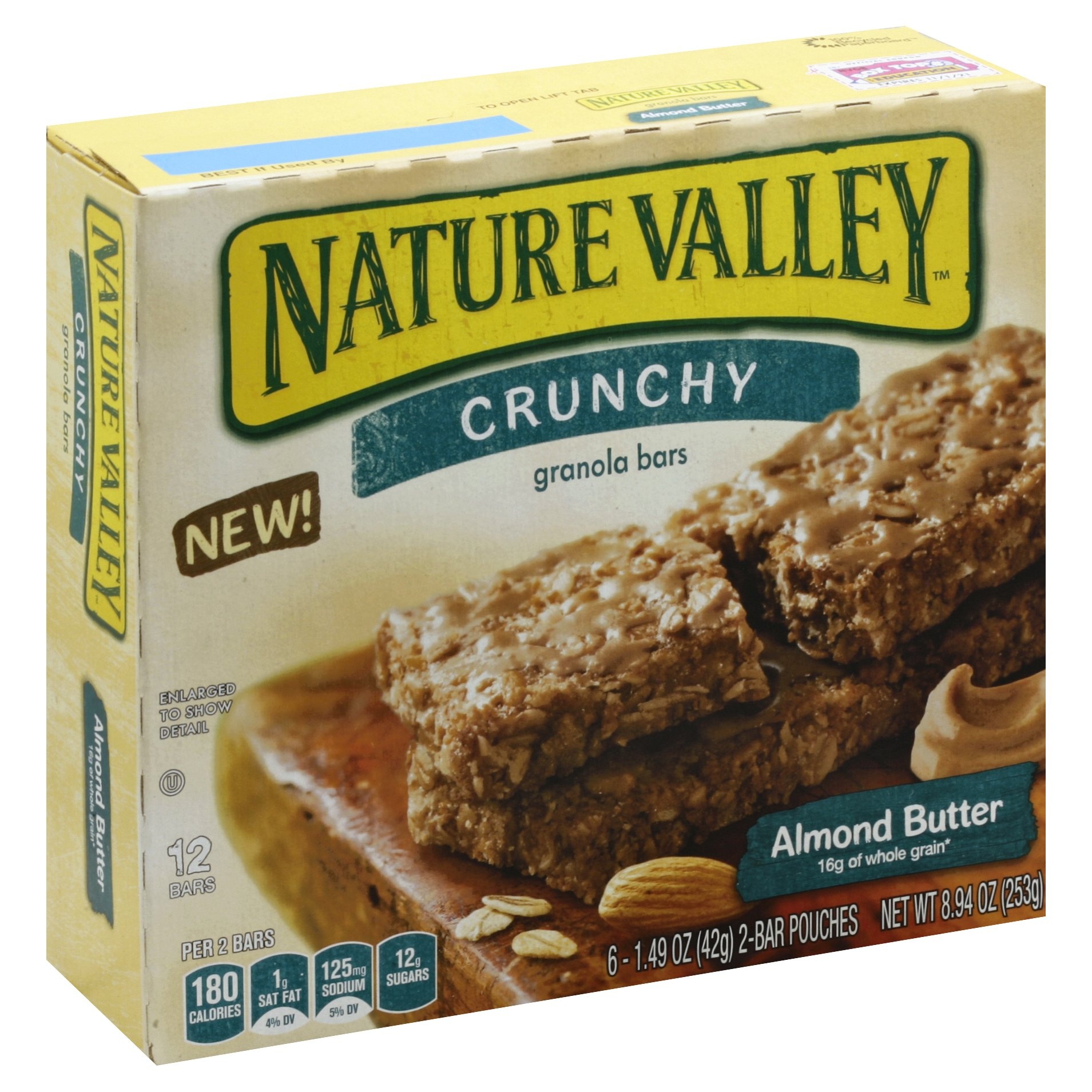 slide 1 of 5, Nature Valley Almond Butter Crunchy Granola Bars, 8.94 oz