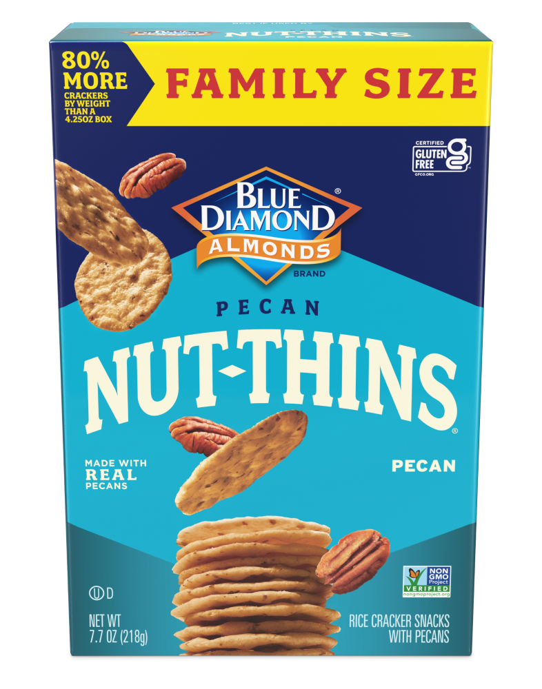slide 1 of 5, Blue Diamond Family Size Pecan Nut Thins Crackers 7.7 oz, 7.7 oz