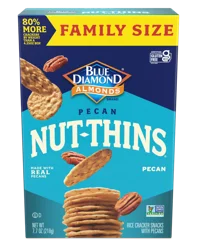 Blue Diamond Family Size Pecan Nut Thins Crackers 7.7 oz