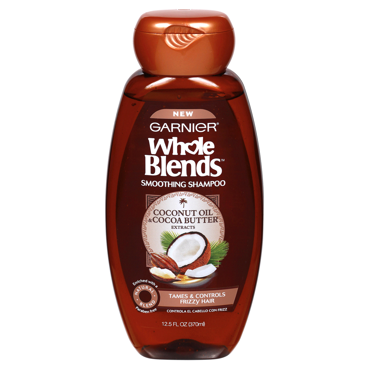 slide 1 of 1, Garnier Whole Blends Coconut Oil Cocoa Butter Extracts Smoothing Shampoo, 12.5 fl oz