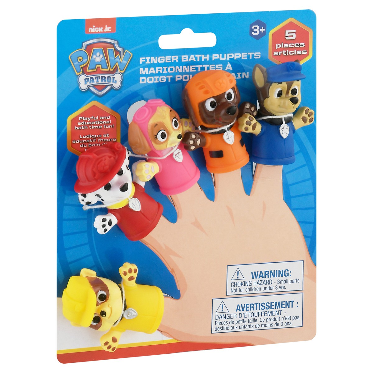 slide 2 of 9, PAW Patrol Finger Bath Puppets 5 ea Banded Package, 5 ct