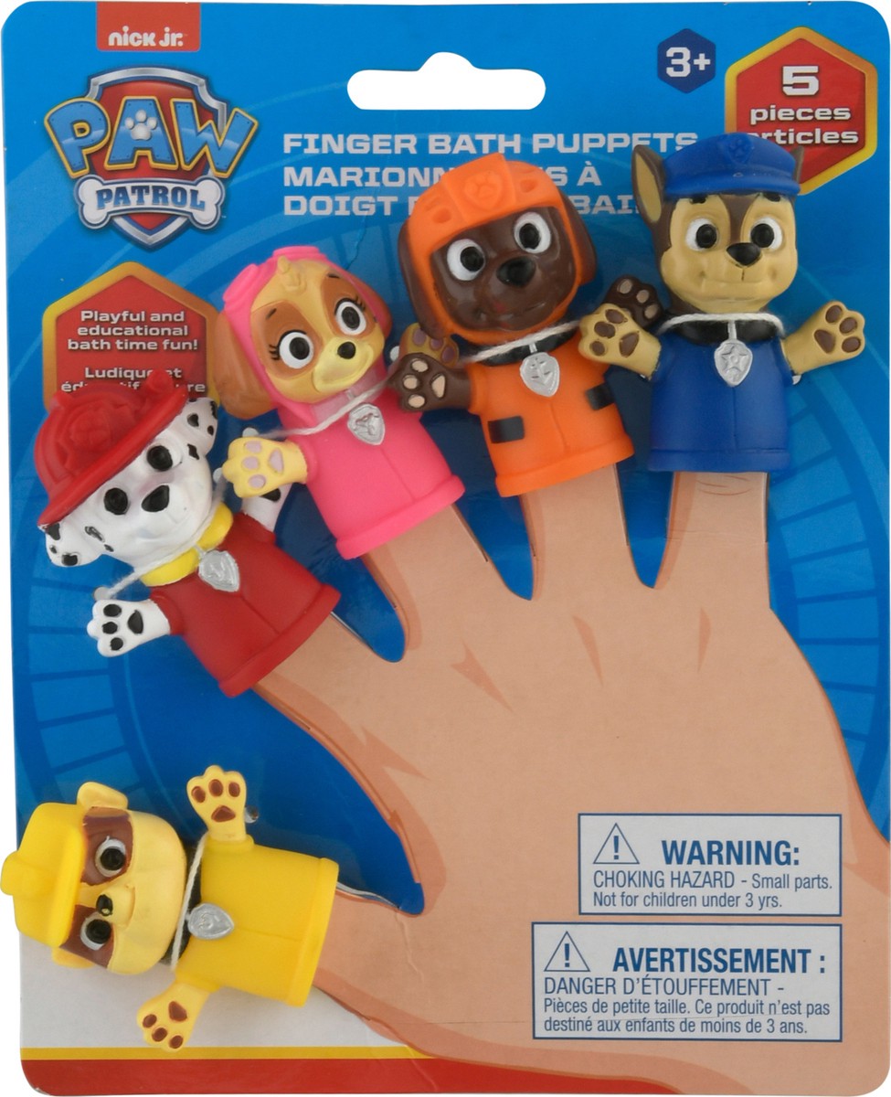 slide 1 of 9, PAW Patrol Finger Bath Puppets 5 ea Banded Package, 5 ct