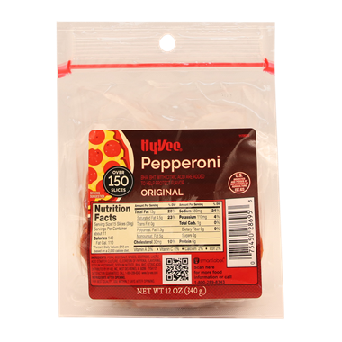 slide 1 of 1, Hy-Vee Original Pepperoni, 12 oz