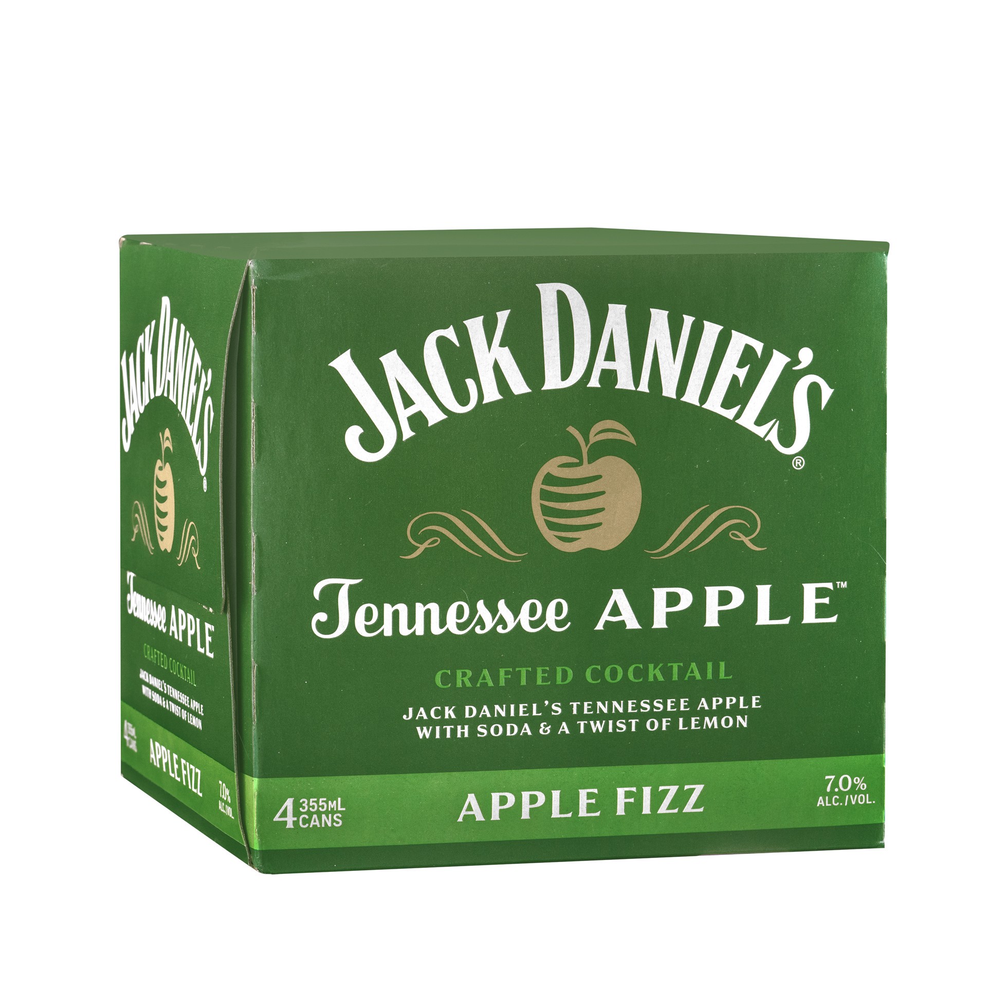 slide 1 of 8, Jack Daniel's Apple Fizz Ready to Drink Whiskey Cocktail, 12 oz Can, 4-Pack 14 Proof, 12 oz