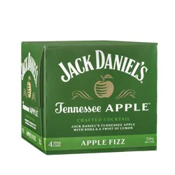 Jack Daniel's Apple Fizz Ready to Drink Whiskey Cocktail, 12 oz Can, 4-Pack 14 Proof