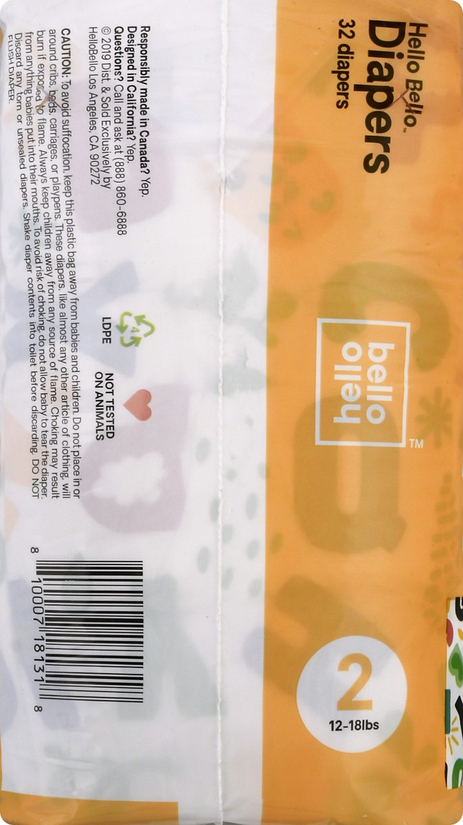 slide 4 of 9, Hello Bello 2 (12-18 lbs) Alphabet Soup Design Diapers 32 ea, 32 ct