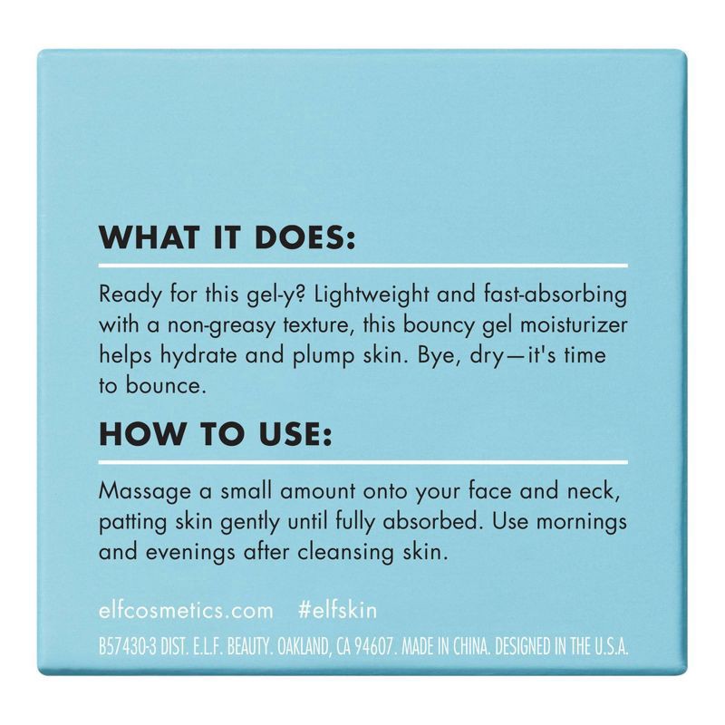 slide 10 of 10, e.l.f. Skin Gel-Yeah Moisturizer with Plant-Based Squalane + Prickly Pear 1.8 oz, 1.8 oz