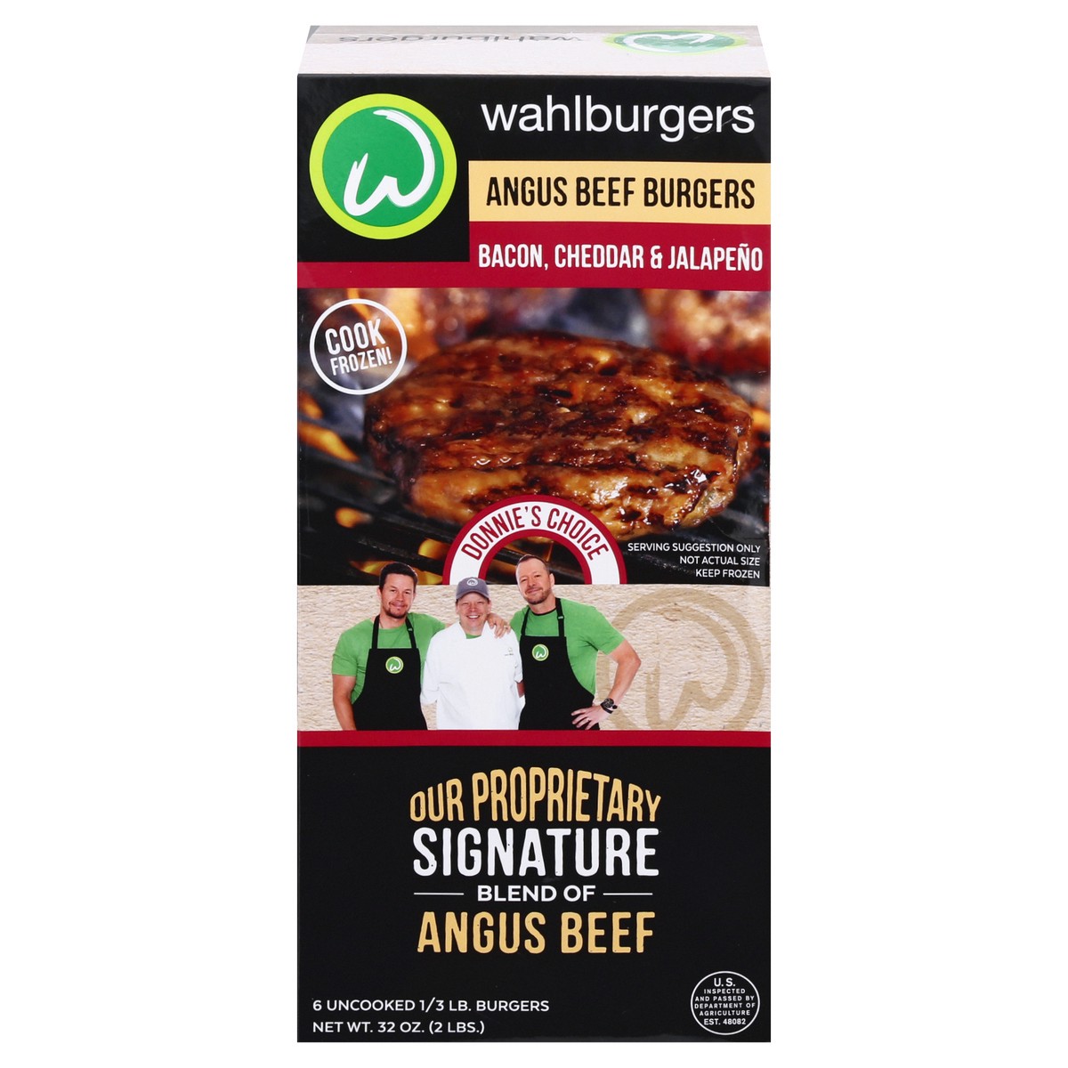 slide 1 of 12, Wahlburgers Bacon, Cheddar & Jalapeno Angus Beef Burgers 6 ea, 6 ct