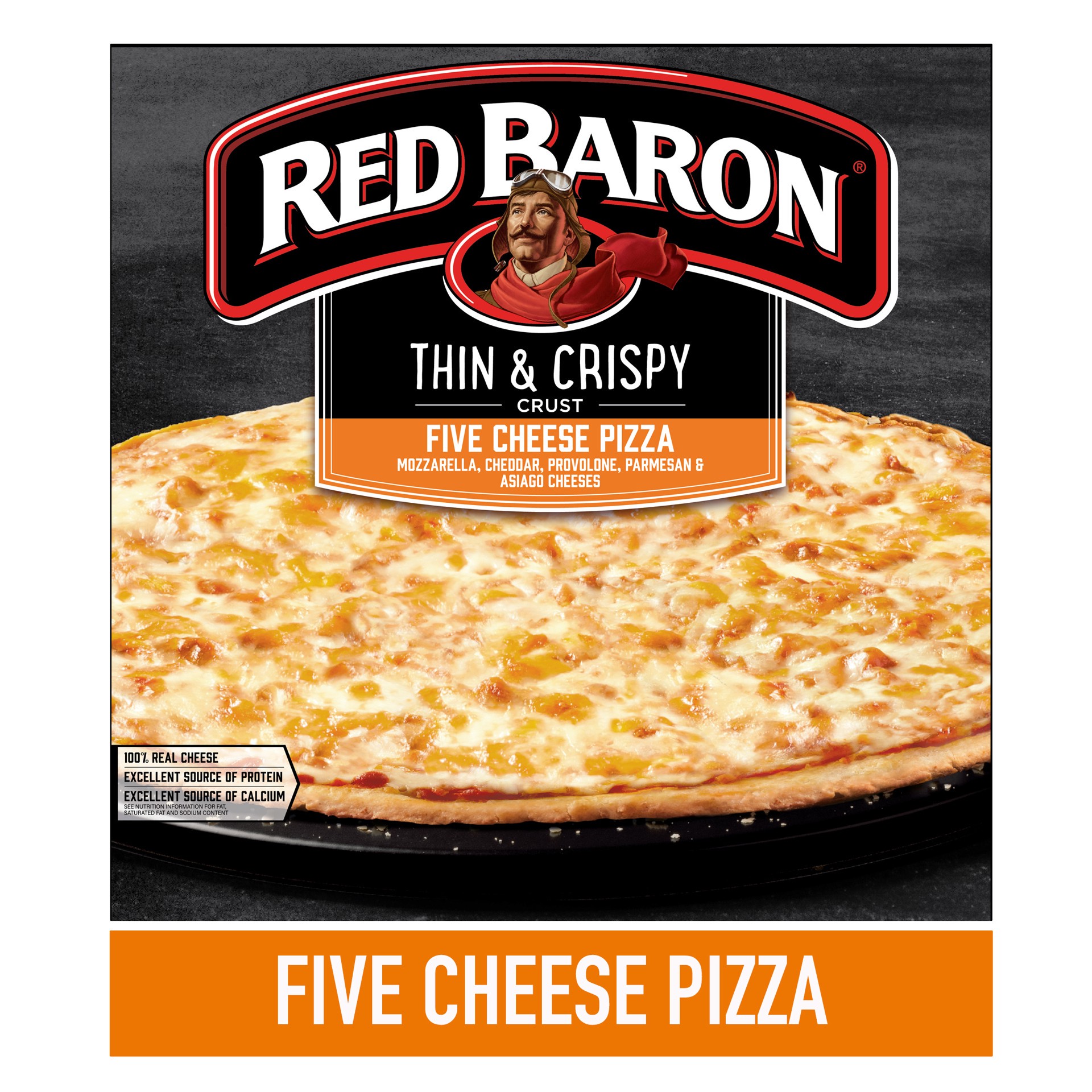 slide 5 of 5, Red Baron Pizza, Thin & Crispy Five Cheese, 14.87 oz, 14.87 oz