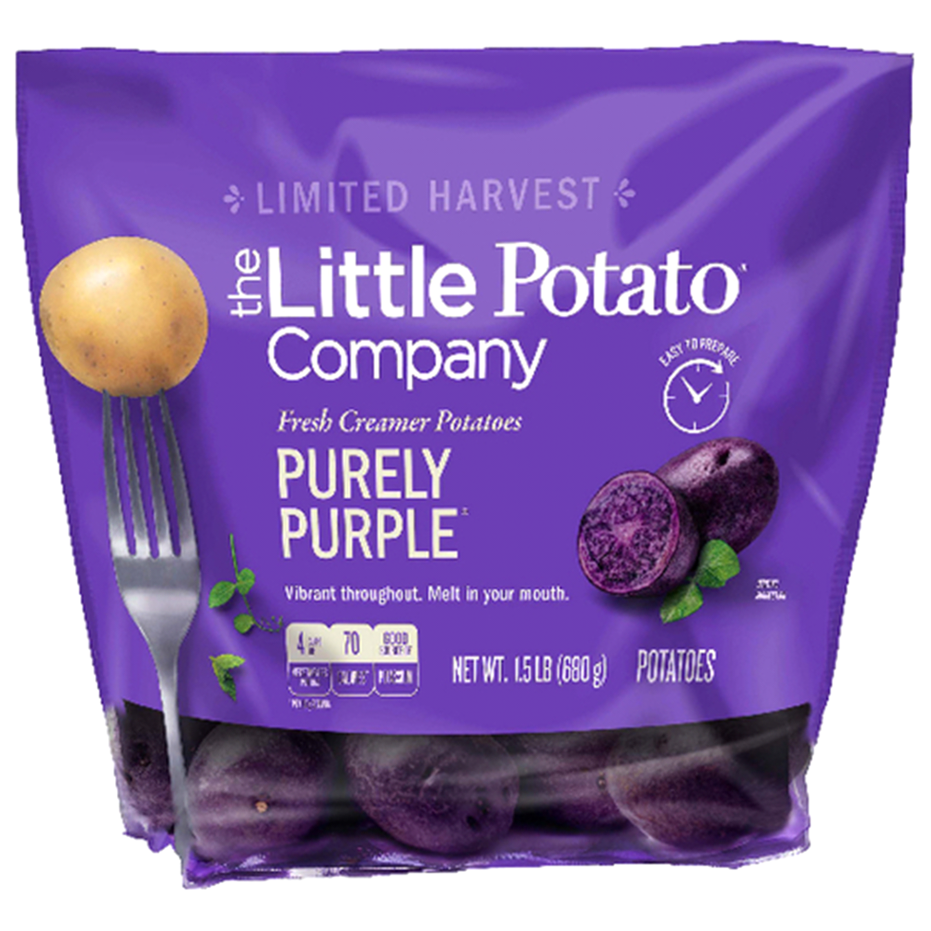 slide 1 of 1, The Little Potato Company Purely Purple Creamer Potatoes, 1.5 lb