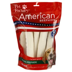 Pet Factory American Beefhide Value Chew Rolls Medium 8"