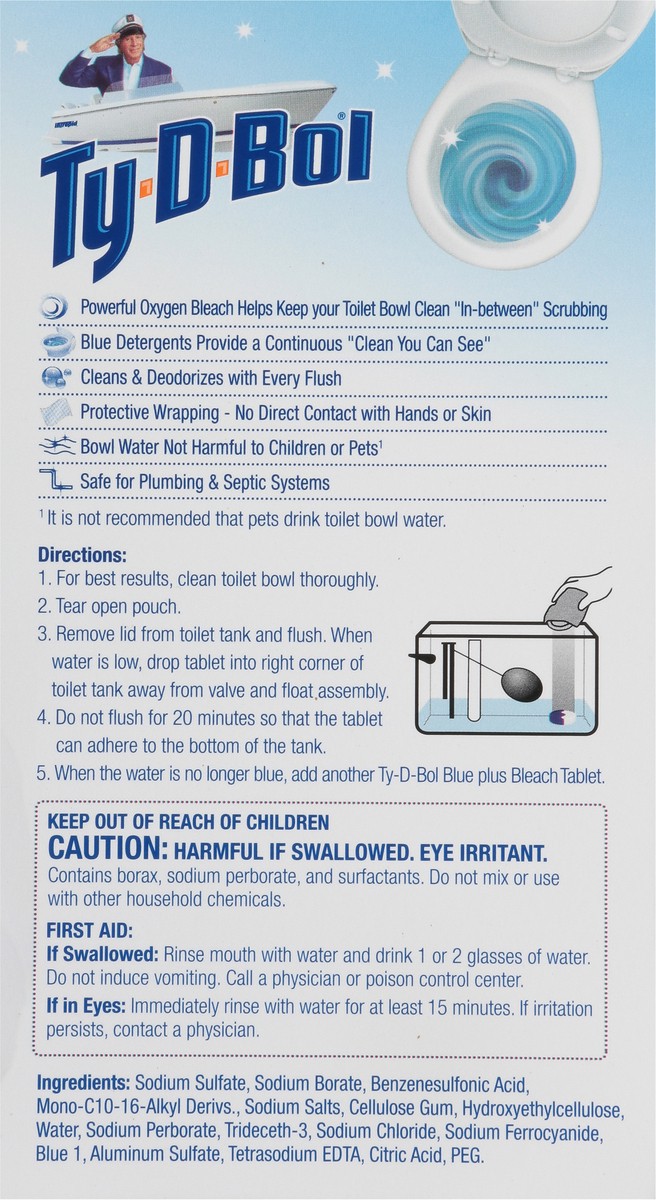 slide 11 of 13, Ty-D-Bol Blue Plus Bleach Tablets Value Pack 5 - 1.4 oz Packs, 5 ca