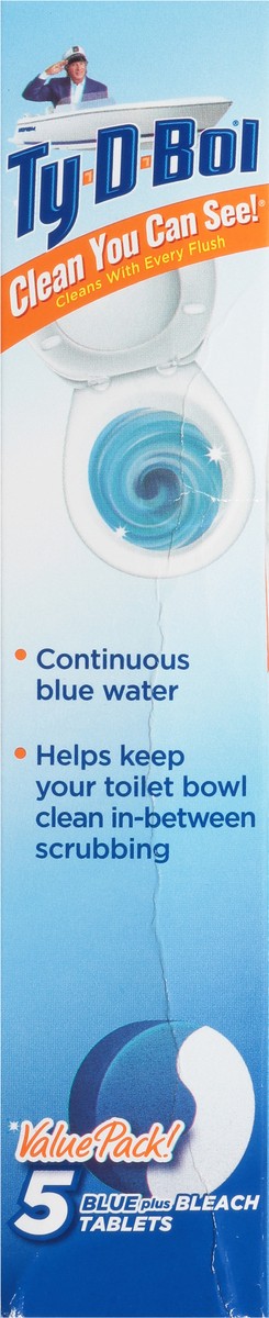 slide 2 of 13, Ty-D-Bol Blue Plus Bleach Tablets Value Pack 5 - 1.4 oz Packs, 5 ca