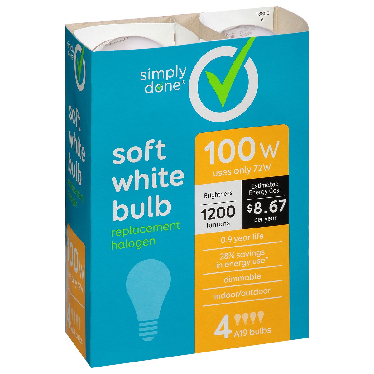 slide 9 of 9, Simply Done Bulb Halogen 72 Watt, 4 ct