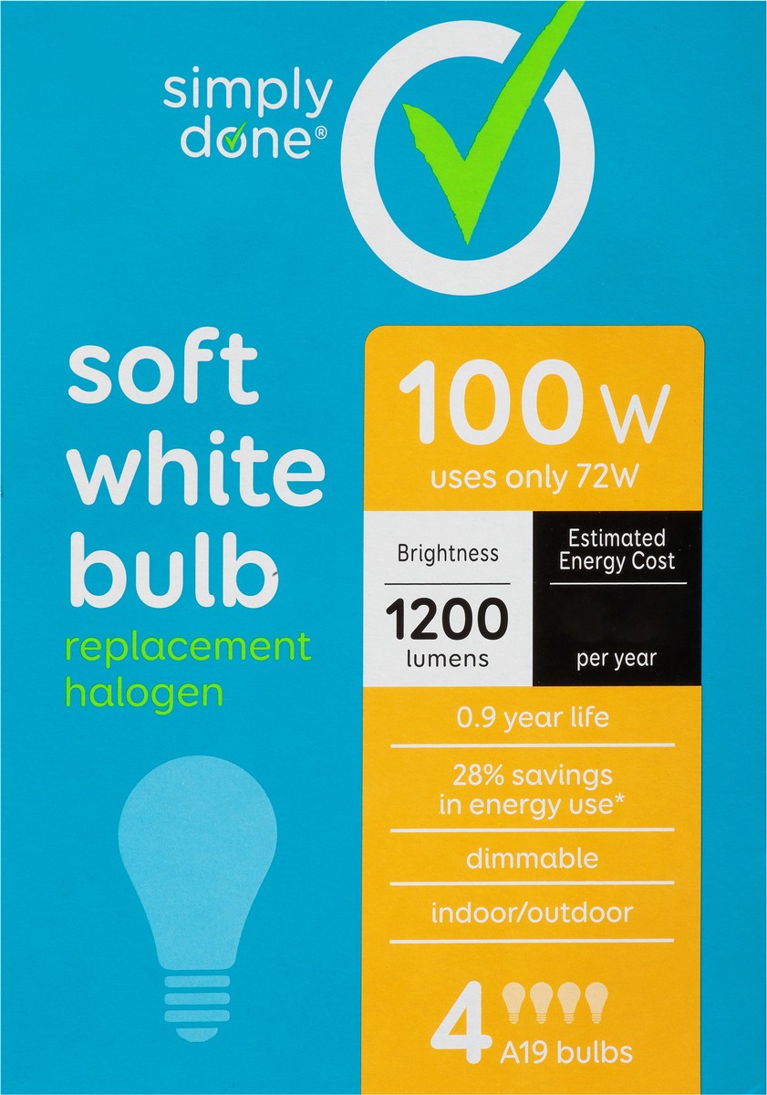 slide 8 of 9, Simply Done Bulb Halogen 72 Watt, 4 ct