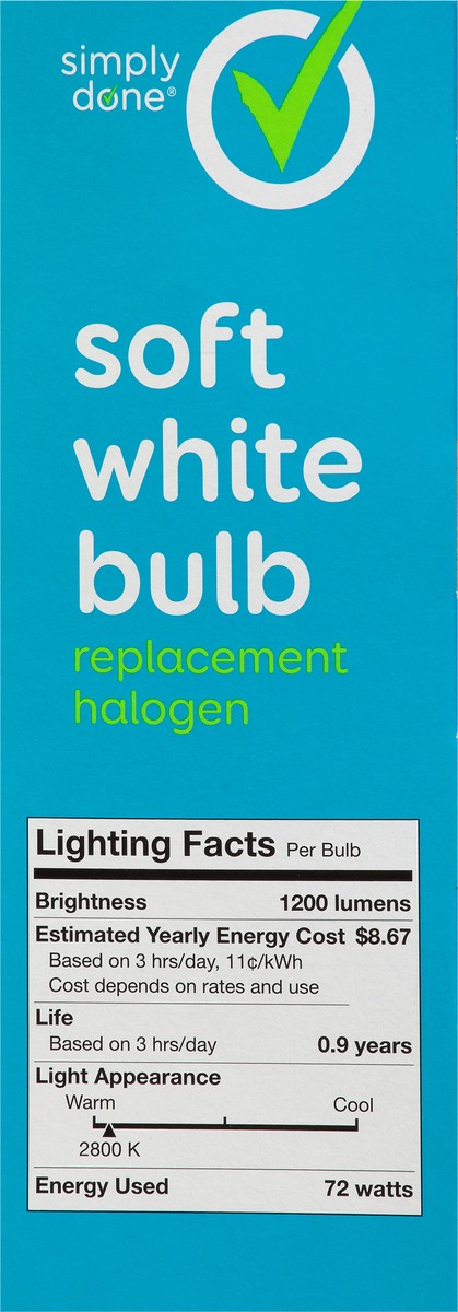 slide 6 of 9, Simply Done Bulb Halogen 72 Watt, 4 ct