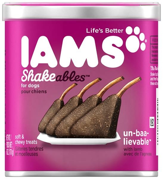 slide 1 of 1, IAMS Shakeables Un-baa-lievable With Lamb Soft Chewy Dog Treats, 6 oz