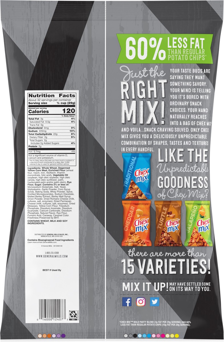 slide 5 of 14, Chex Mix Bold Party Blend Snack Mix, 32.5 oz