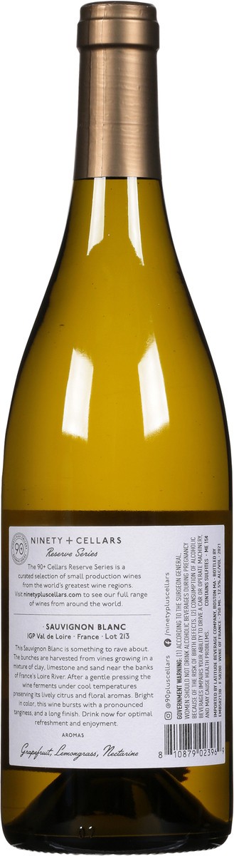 slide 9 of 10, 90+ Cellars Vallee de la Loire France Lot 213 Sauvignon Blanc 750 ml, 750 ml