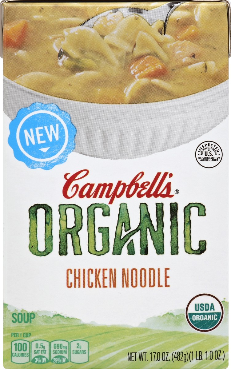 slide 4 of 4, Campbell's Organic Chicken Noodle Soup, 17 oz