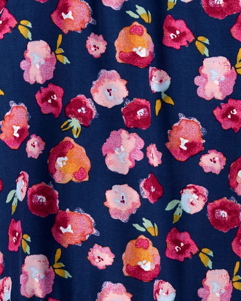 slide 2 of 3, Carter's Toddler Floral Drop Waist Dress Navy 5T, 1 ct