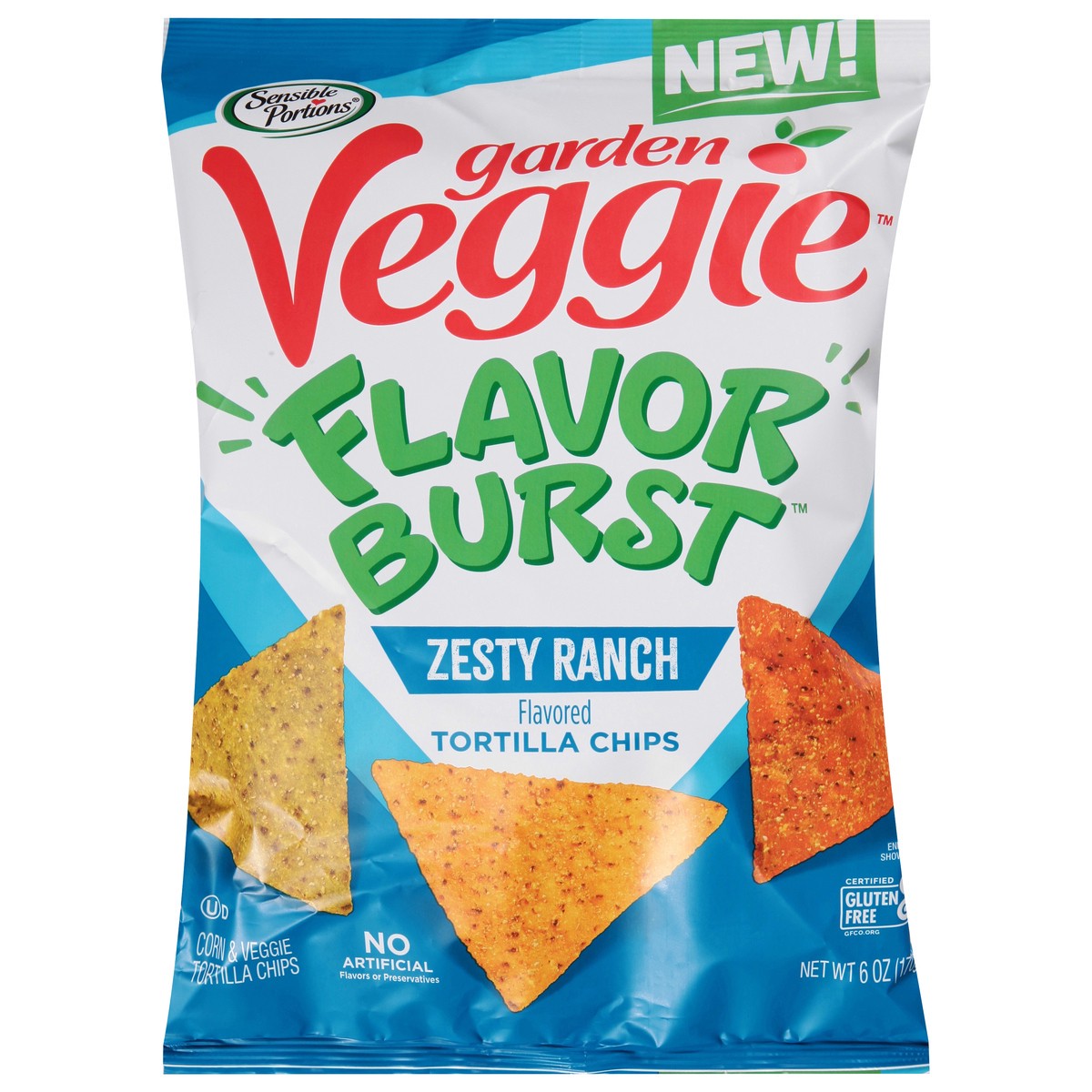 slide 8 of 13, Sensible Portions Garden Veggie Zesty Ranch Tortilla Chips 6 oz, 6 oz