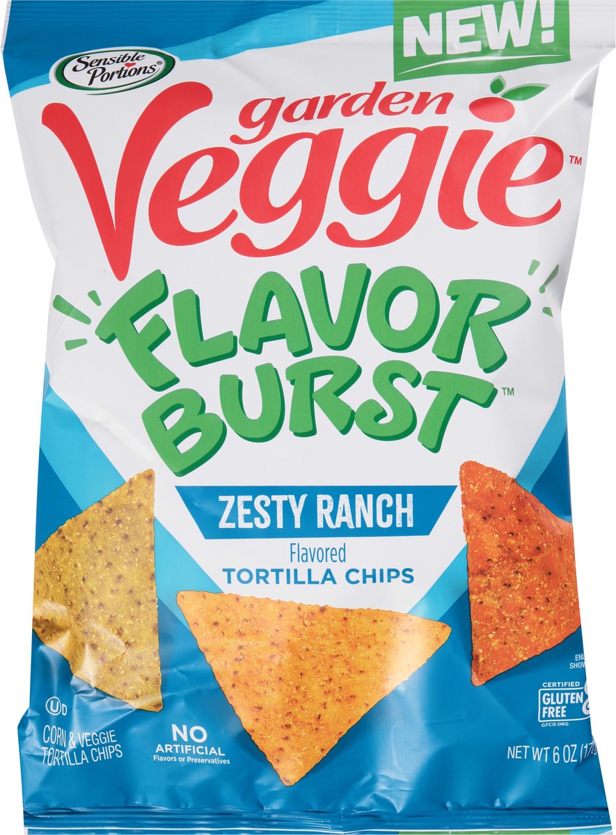 slide 13 of 13, Sensible Portions Garden Veggie Zesty Ranch Tortilla Chips 6 oz, 6 oz