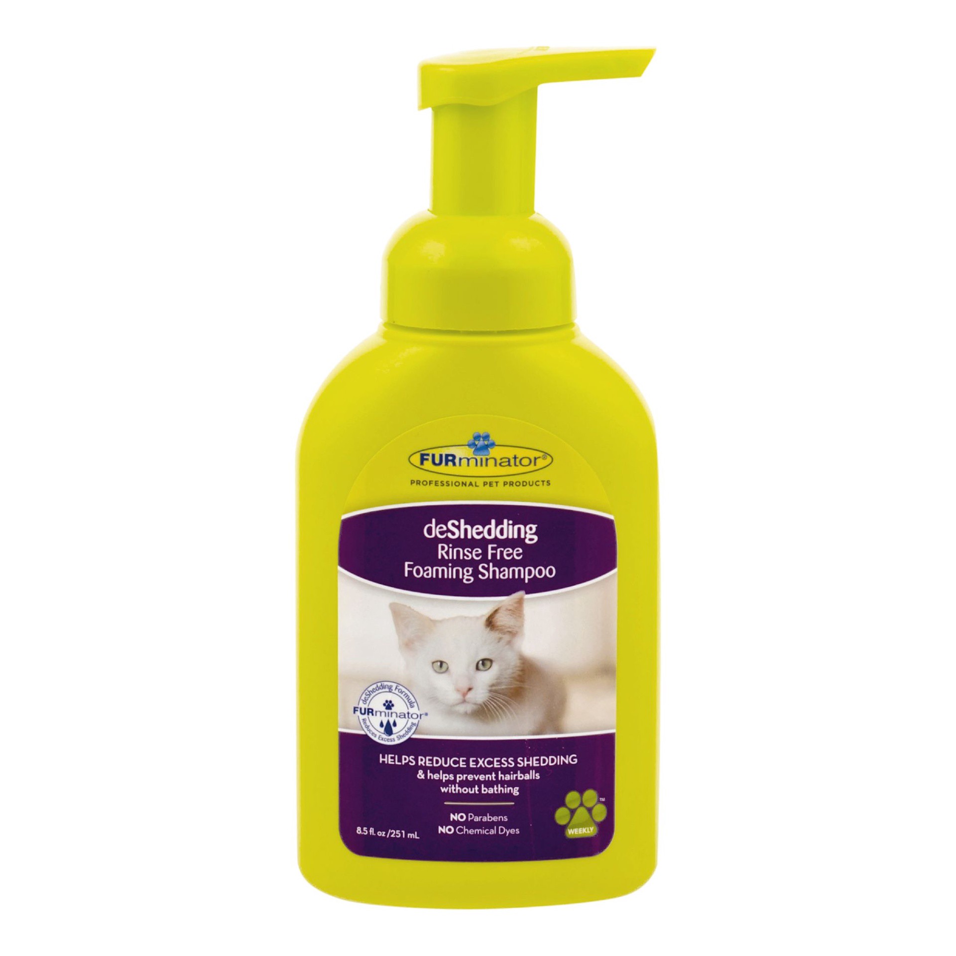 slide 1 of 1, FURminator deShedding Rinse Free FoamingShampoo for Cats, 8.5 fl oz