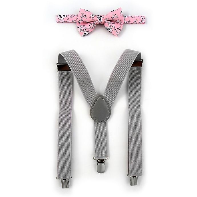 slide 1 of 1, Rising Star Infant/Toddler Suspender and Bowtie Set - Pink/Grey, 2 ct