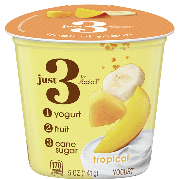 slide 1 of 1, Yoplait Just 3 Tropical Yogurt, 5 oz
