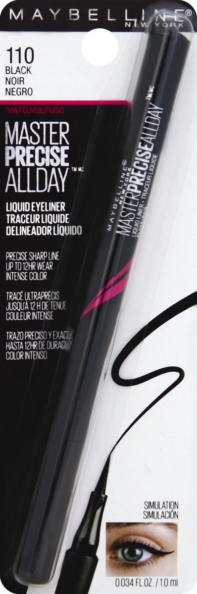 slide 2 of 2, Maybelline Eyestudio Master Precise All Day Liquid Eyeliner Makeup - 110 Black - 0.034 fl oz, 0.034 fl oz