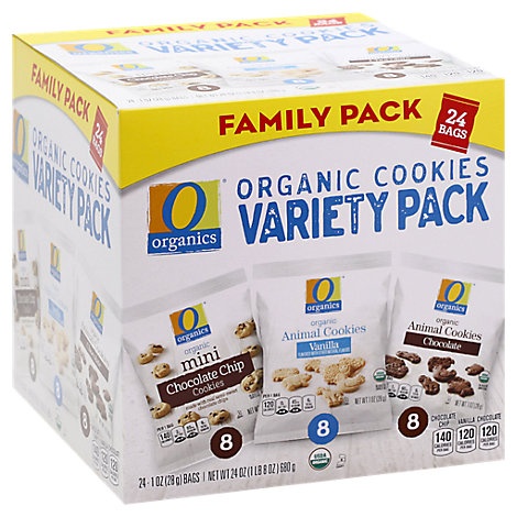 slide 1 of 1, O Organics Cookies Variety Pack, 24 oz
