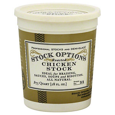 slide 1 of 1, Stock Options Roasted Chicken Stock, 28 oz