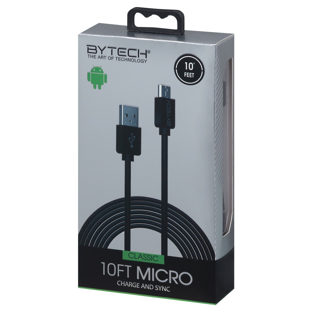 slide 10 of 11, Bytech Durable Extra Thick Micro USB Cable, Black, 10 ft