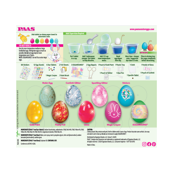 slide 3 of 5, PAAS Egg Dye Deggorating Party Kit, 9 in