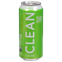 Clean Cause Sparkling Yerba Mate Lemon-L- 16 oz