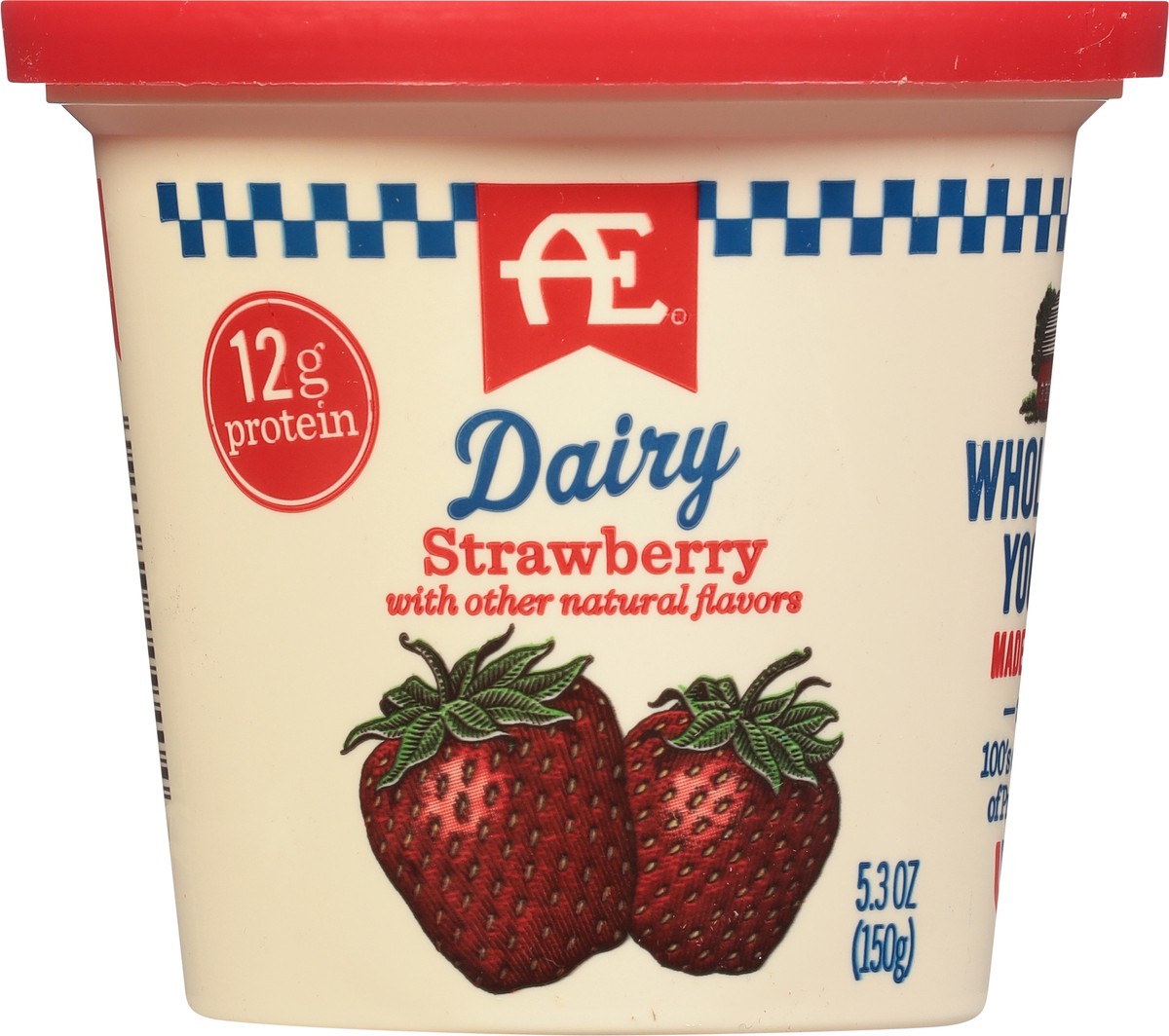 slide 6 of 9, AE Dairy Whole Milk Strawberry Yogurt 5.3 oz, 5.3 oz