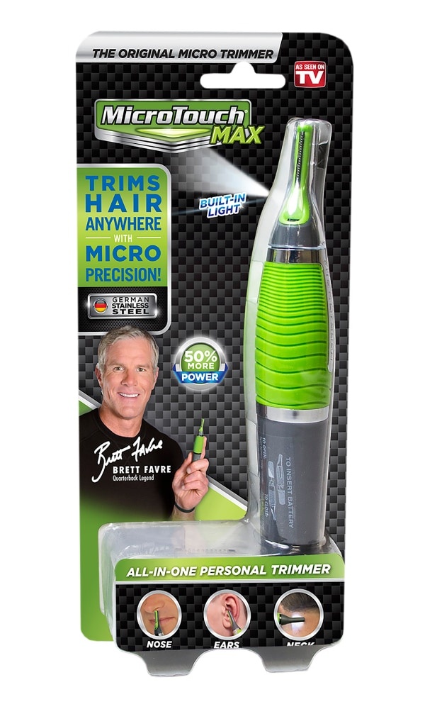 slide 1 of 1, Micro Touch Max All-In-One Personal Trimmer - Gray/Green, 1 ct