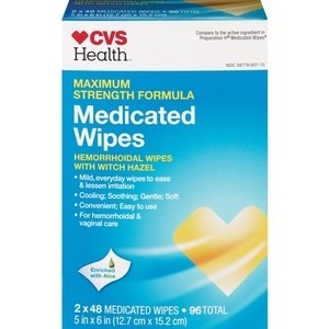 slide 1 of 1, CVS Health Maximum Strength Formula Medicated Wipes, 2 pk; 48 ct