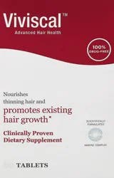 Viviscal Hair Growth Supplements for Women, Thicker Fuller Hair Support for Thinning Hair and Hair Loss, with Biotin and Marine Collagen, Drug-Free, 60 Tablets, 1-Month Supply