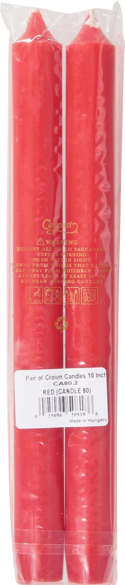 slide 2 of 9, Caspari 10 Inch Red Duet Crown Candles 1 ea, 1 ct
