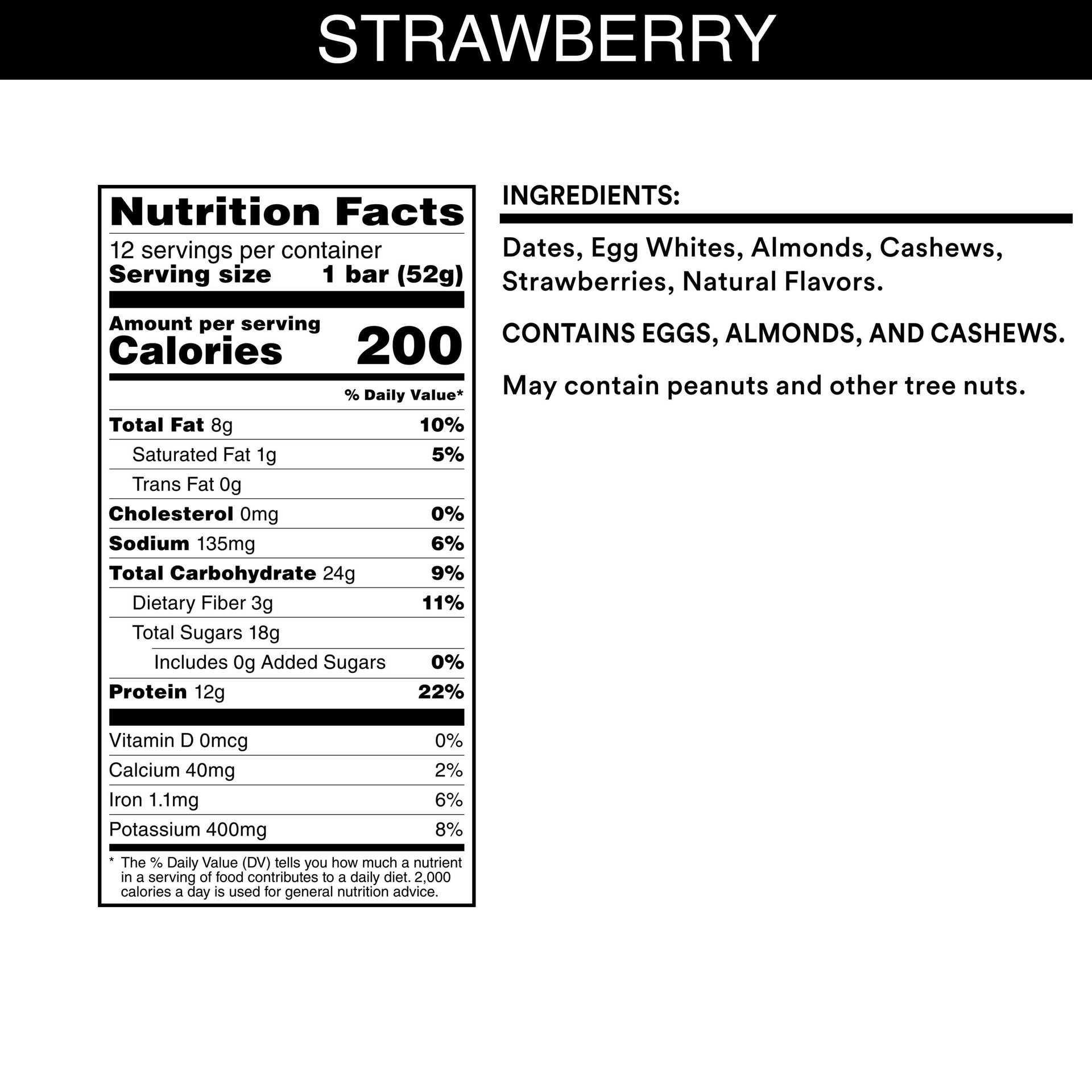 slide 4 of 5, RXBAR Protein Bars, 12g Protein, Gluten Free Snacks, Strawberry, 22oz Box, 12 Bars, 22 oz