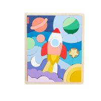 slide 11 of 17, Fisher-Price FP Wood Space Puzzle Blocks, 1 ct