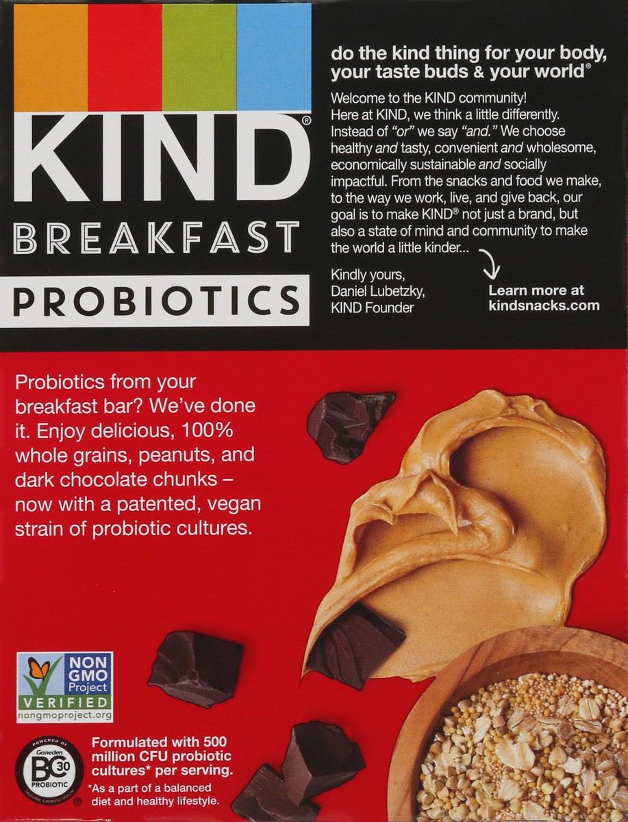 slide 8 of 13, KIND Probiotics Peanut Butter Dark Chocolate Breakfast Bars 4 ea, 4 ct