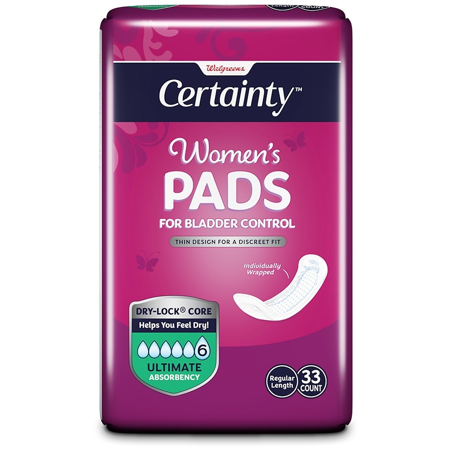 Walgreens Certainty Women's Bladder Control Pads, Ultimate Absorbency,  Regular Length 33 ct