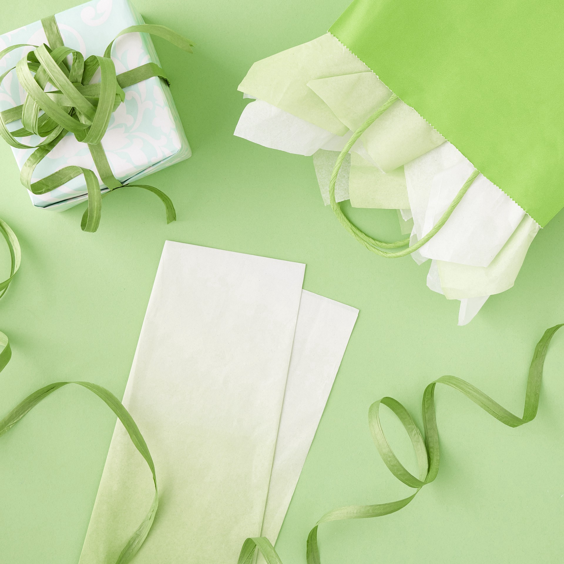 slide 2 of 3, Green Ombre Tissue Paper Sheets By Celebrate It, 20 in x 20 in