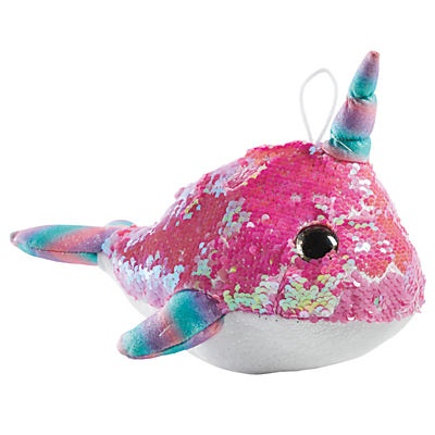 slide 1 of 1, Destination Holiday Plush Sequin Narwhal, 12 in