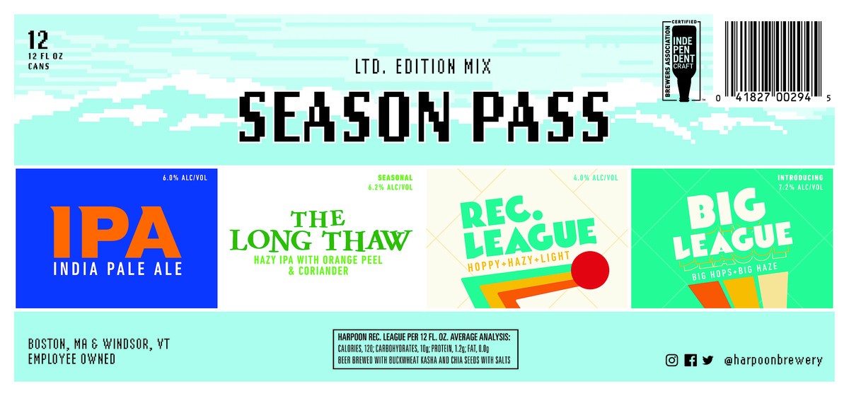 slide 2 of 7, Harpoon Brewery Beer, Seasonal Mix, Season Pass, 12 ct; 12 oz