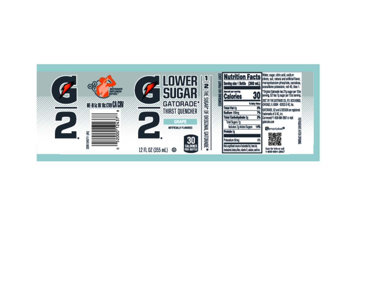 slide 4 of 7, G2 Lower Sugar Thirst Quencher Grape Artificially Flavored 12 Fl Oz, 12 fl oz